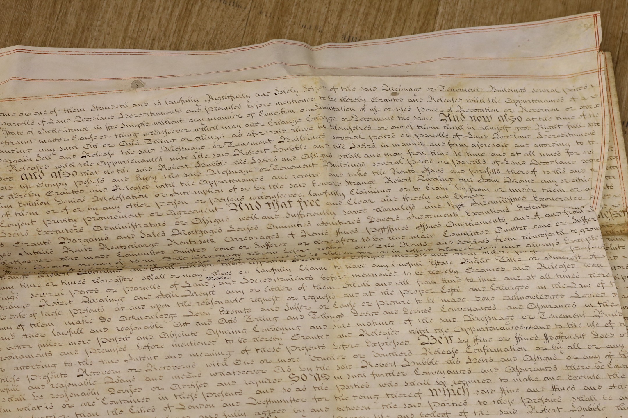 A collection of thirty three, 18th century indentures, wills, covenants etc relating to Hubble family yeoman farmers, bricklayer etc, of Wrotham, Kent, Ightham, Addington etc.